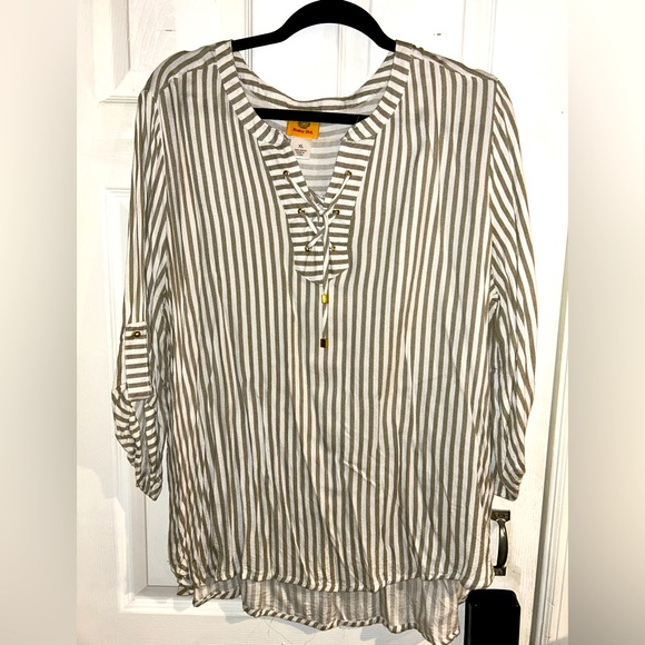 Ruby Rd. Striped Blouse Size XL - Picture 2 of 6